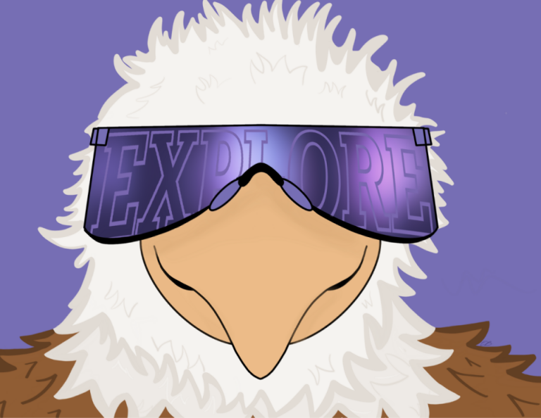 IVCC Mascot Spirit Eagle wearing sunglasses