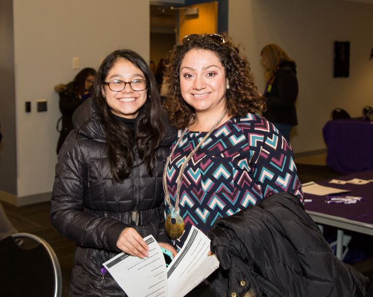 Student and parent attending Parent College 101.