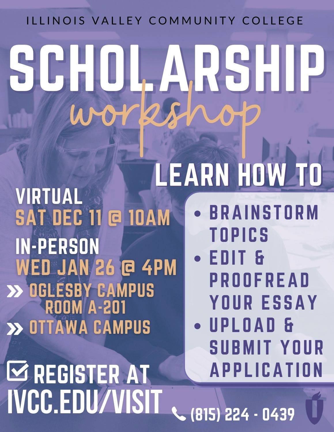Scholarship Workshop flier