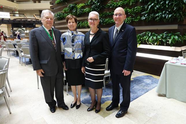 William and Dian Taylor, left, with IVCC board chair Jane Goetz and President Jerry Corcoran at the Illinois Community College Trustees Association Awards Banquet 