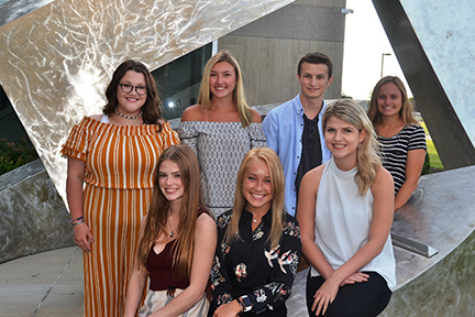 Matt Klein was elected student trustee in the spring of 2019. Here he is with fellow SGA officers.