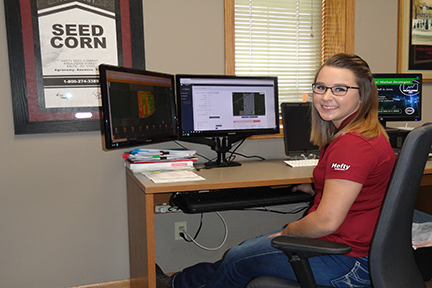 student working in ag lab