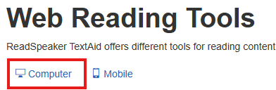 Web Reading  ReadSpeaker TextAid  Web Application Services Platform 