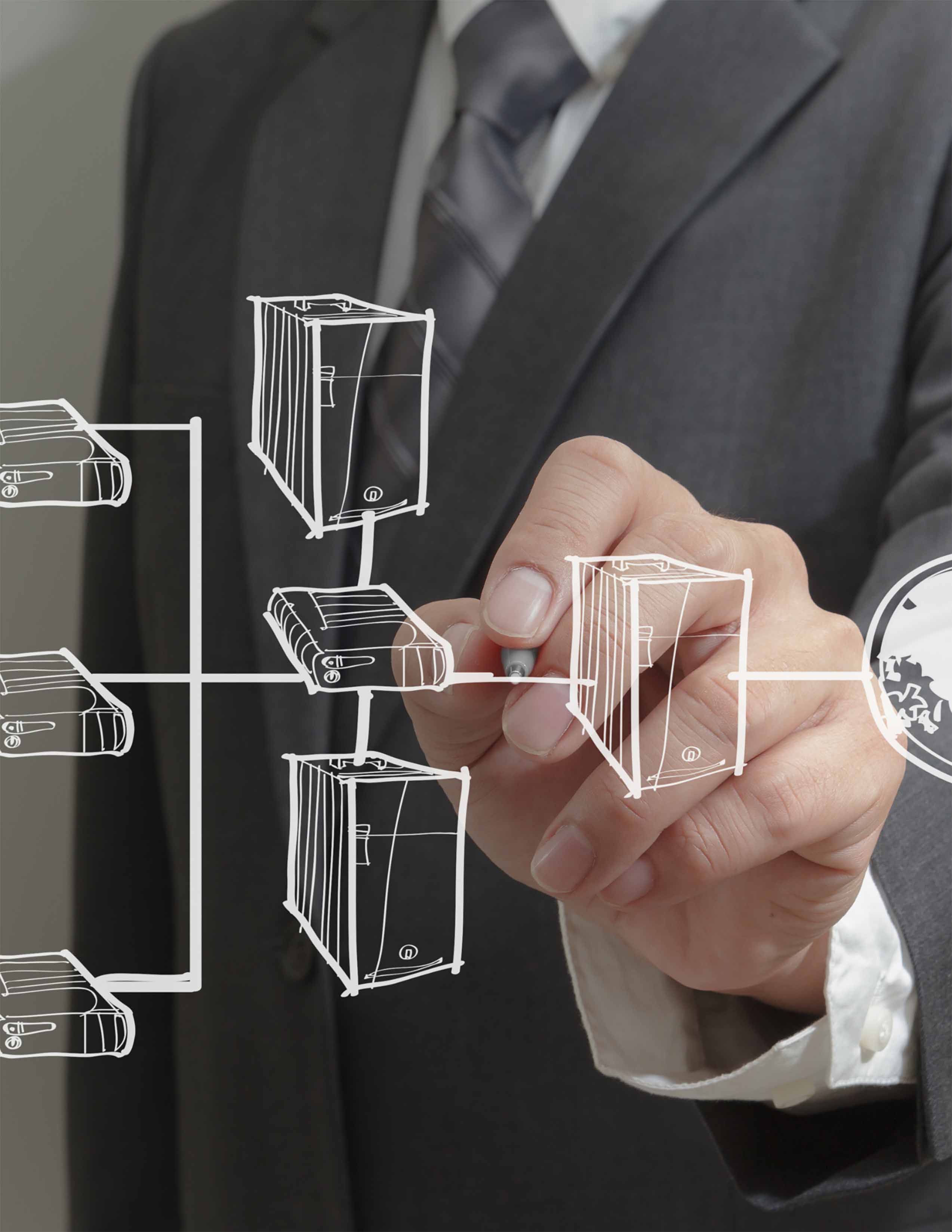 Drawing a diagram of servers